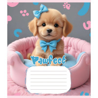 Зошит учнівський "Цуценята" 012-510126C-2 в косу лінію, 12 аркушів   (012-510126C-2)