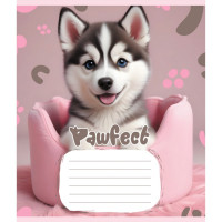 Зошит учнівський "Цуценята" 012-510126C-4 в косу лінію, 12 аркушів   (012-510126C-4)