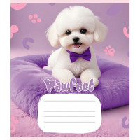 Зошит учнівський "Цуценята" 012-510126C-5 в косу лінію, 12 аркушів   (012-510126C-5)