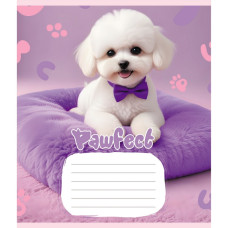 Зошит учнівський "Цуценята" 012-510126C-5 в косу лінію, 12 аркушів   (012-510126C-5)