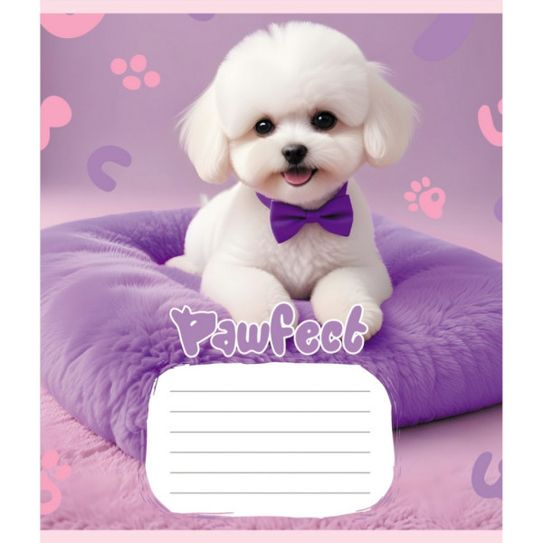 Зошит учнівський "Цуценята" 012-510126C-5 в косу лінію, 12 аркушів   (012-510126C-5)