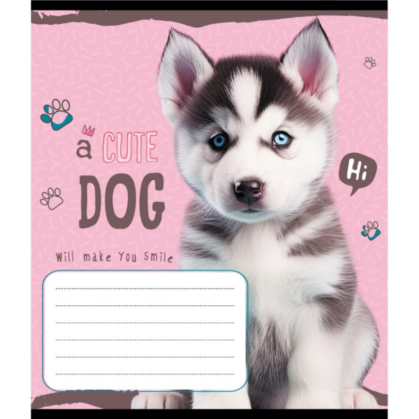 Зошит учнівський "Милий цуценя" 012-520132L-1 в лінію, 12 аркушів  (012-520132L-1)