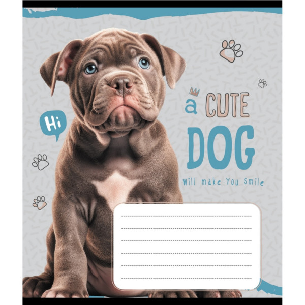 Зошит учнівський "Милий цуценя" 012-520132L-3 в лінію, 12 аркушів  (012-520132L-3)