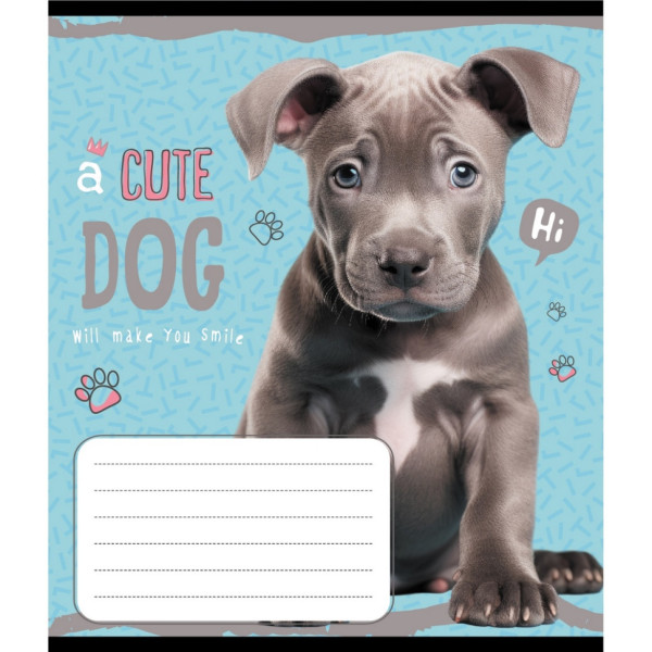 Зошит учнівський "Милий цуценя" 012-520132L-5 в лінію, 12 аркушів  (012-520132L-5)