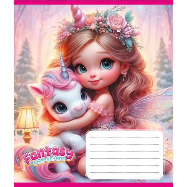 Зошит учнівський "Мій єдиноріг" 012-520170L-3 в лінію, 12 аркушів   (012-520170L-3)