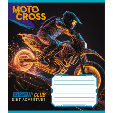 Зошит учнівський "Мотокрос" 012-520071L-5 в лінію, 12 аркушів  (012-520071L-5)