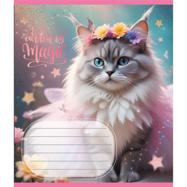 Зошит учнівський "Кішка фея" 024-560046L-1 в лінію, 24 аркуші (024-560046L-1)