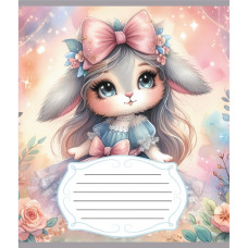 Зошит учнівський "Зайка" 012-590522C-1 в косу лінію, 12 аркушів (012-590522C-1)