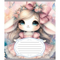 Зошит учнівський "Зайка" 012-590522C-2 в косу лінію, 12 аркушів (012-590522C-2)