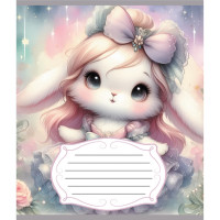 Зошит учнівський "Зайка" 012-590522C-3 в косу лінію, 12 аркушів (012-590522C-3)