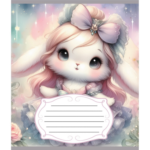 Зошит учнівський "Зайка" 012-590522C-3 в косу лінію, 12 аркушів (012-590522C-3)