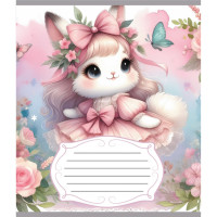 Зошит учнівський "Зайка" 012-590522C-4 в косу лінію, 12 аркушів (012-590522C-4)