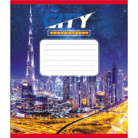 Тетрадь ученическая "Города" 018-590539K-2 в клеточку, 18 листов(018-590539K-2)