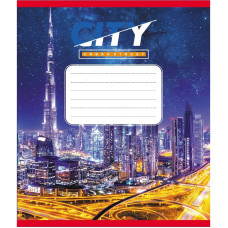 Тетрадь ученическая "Города" 018-590539K-2 в клеточку, 18 листов(018-590539K-2)