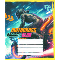 Зошит учнівський "Мотокрос" 012-500103K-1 в клітинку, 12 аркушів (959050) (012-500103K-1)