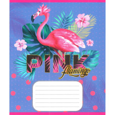 Зошит учнівський "Рожевий фламінго" 012-500059K-2 в клітинку, 12 аркушів (959050) (012-500059K-2)