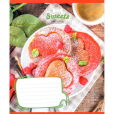 Зошит учнівський "Солодкі серця" 012-500325K-5 в клітинку, 12 аркушів (959050) (012-500325K-5)