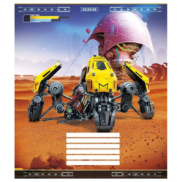 Зошит учнівський "Techno city" 012-2495L-4 в лінію, 12 аркушів  (012-2495L-4)