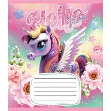 Зошит учнівський "Єдинороги" 012-510065C-3 в косу лінію, 12 аркушів  (012-510065C-3)