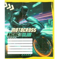 Зошит учнівський "Мотокрос" 012-500103K-5 в клітинку, 12 аркушів (959050) (012-500103K-5)