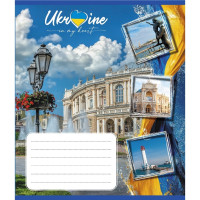 Зошит загальний "Україна в серці" 048-590591K-5 в клітинку, 48 аркушів (048-590591K-5)