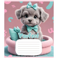 Тетрадь ученическая "Щенки" 012-510126C-3 в косу линию, 12 листов (012-510126C-3)