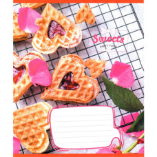 Зошит учнівський "Солодкі серця" 012-500325K-2 в клітинку, 12 аркушів (959050) (012-500325K-2)