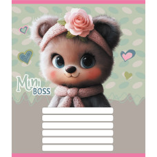 Зошит учнівський "Міні ведмедики" 012-510157C-3 в косу лінію, 12 аркушів (959051) (012-510157C-3)