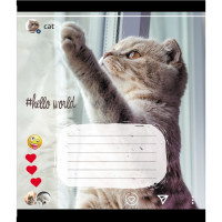 Тетрадь ученическая "Кошка" 024-550351K-3 в клеточку, 24 листа(024-550351K-3)