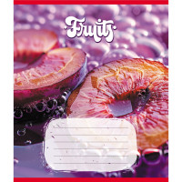 Зошит учнівський "Фрукти" 012-500028K-4 в клітинку, 12 аркушів (959050) (012-500028K-4)