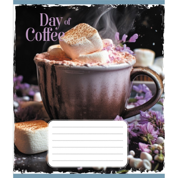 Зошит загальний "День з кавою" 048-600193L-5 в лінію, 48 аркушів  (048-600193L-5)