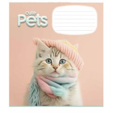 Зошит учнівський Cute pets 018-3253K-1 в клітинку на 18 аркушів
