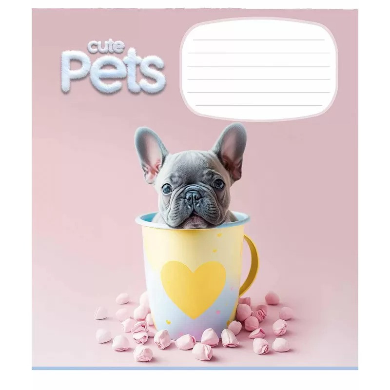 Зошит учнівський Cute pets 018-3253K-2 в клітинку на 18 аркушів