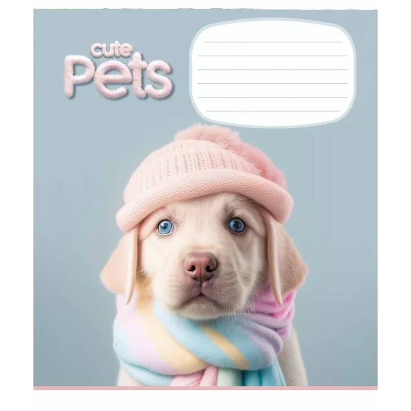 Зошит учнівський Cute pets 018-3253K-4 в клітинку на 18 аркушів