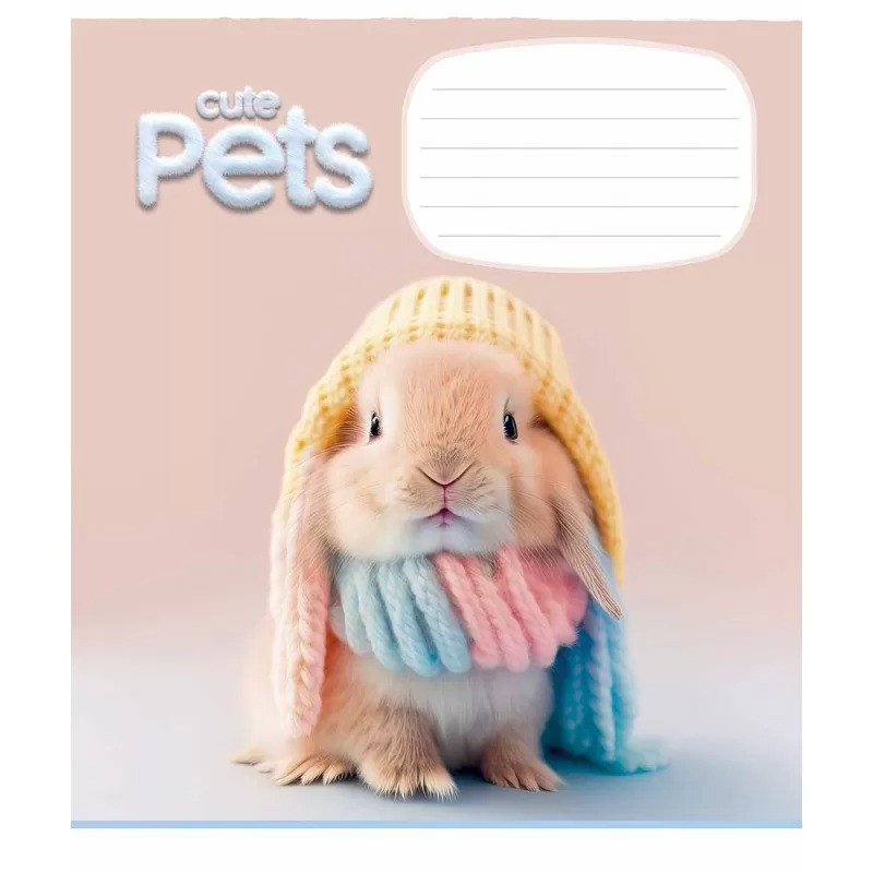Зошит учнівський Cute pets 018-3253K-5 в клітинку на 18 аркушів