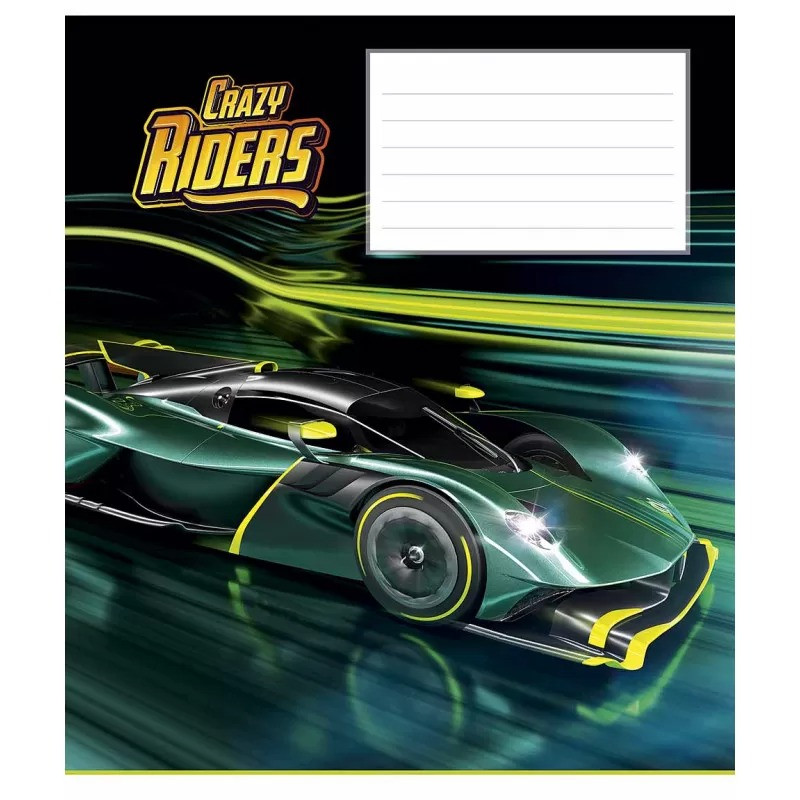 Зошит учнівський "Crazy riders" 012-3258K-3 в клітинку, 12 аркушів