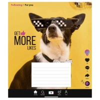 Зошит учнівський "Get more likes" 018-3260K-5 в клітинку, 18 аркушів
