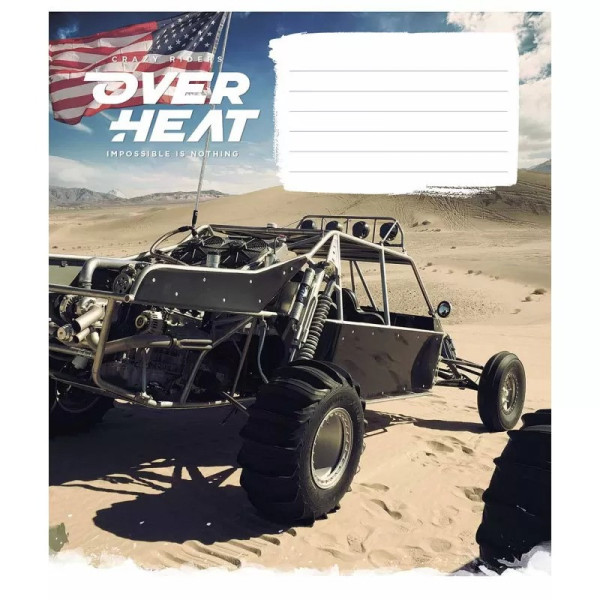 Зошит учнівський "Over heat" 018-3218L-1 у лінію на 18 аркушів