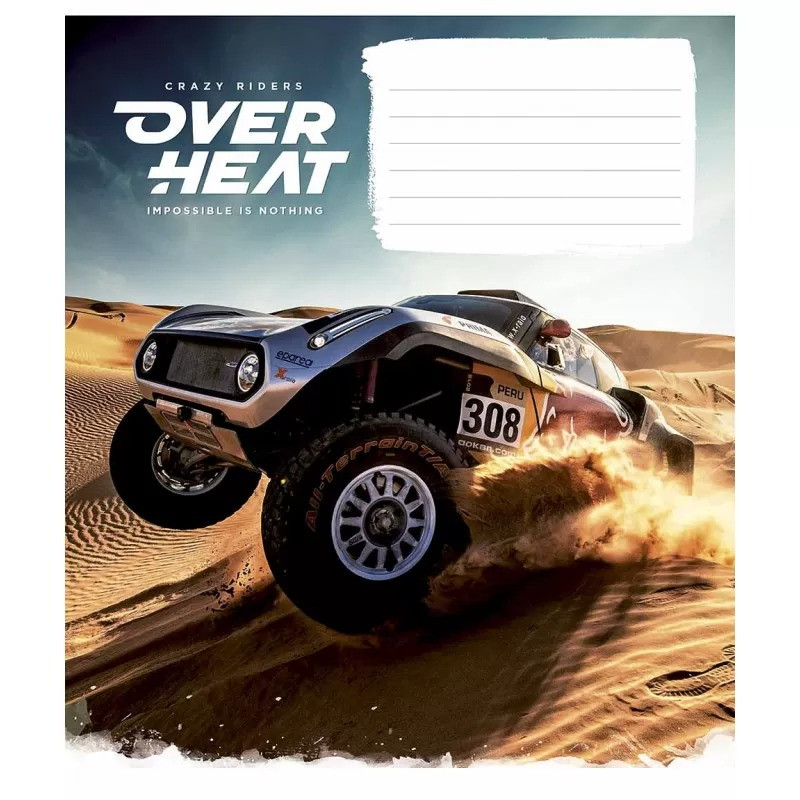 Зошит учнівський "Over heat" 018-3218K-1 у лінію на 18 аркушів