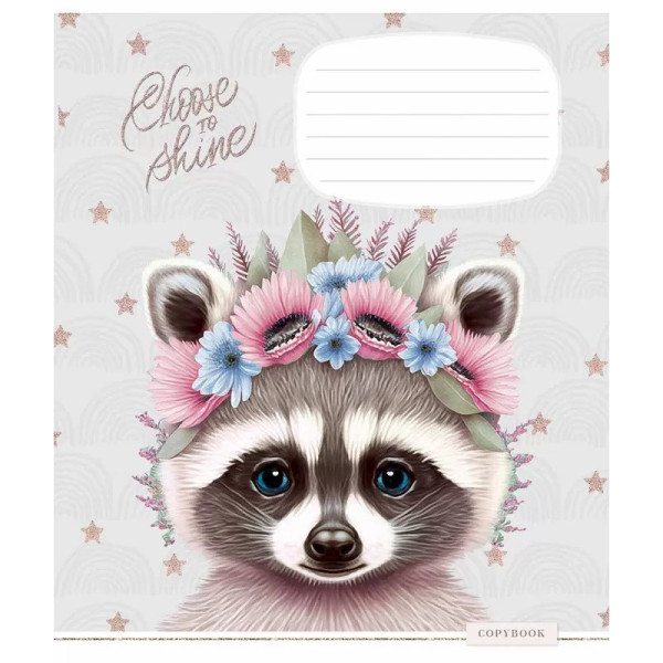 Зошит учнівський "Shiny friends" 012-3244K-3 в клітинку на 12 аркушів