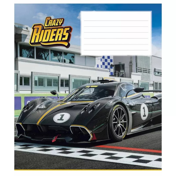 Зошит учнівський "Crazy riders" 012-3258C-2 в косу лінію, 12 аркушів
