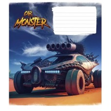 Зошит учнівський "Monster cars" 012-3243K-2 в клітинку, 12 аркушів