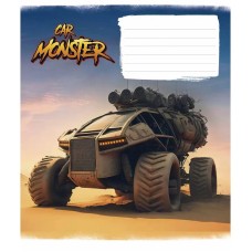 Зошит учнівський "Monster cars" 012-3243K-3 в клітинку, 12 аркушів