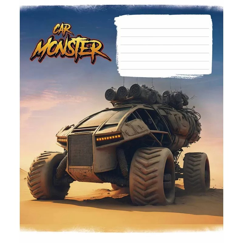 Зошит учнівський "Monster cars" 012-3243L-3 у лінію, 12 аркушів