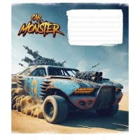 Зошит учнівський "Monster cars" 012-3243L-4 у лінію, 12 аркушів