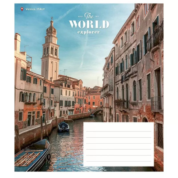 Зошит учнівський "World Explorer" 024-3226K-1 в клітинку на 24 аркуші