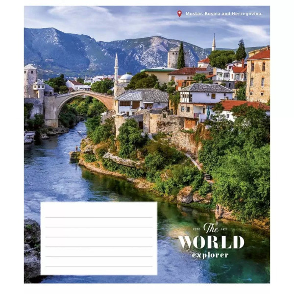 Зошит учнівський "World Explorer" 024-3226K-4 в клітинку на 24 аркуші