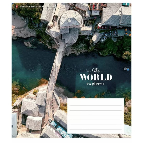 Зошит учнівський "World Explorer" 024-3226K-5 в клітинку на 24 аркуші