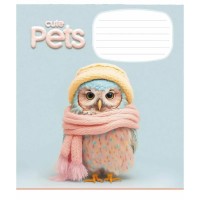 Зошит учнівський "Cute pets" 012-3253C-3 в косу лінію, 12 аркушів