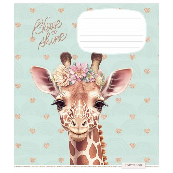 Зошит учнівський "Shiny friends" 012-3244C-3 в косу лінію, 12 аркушів